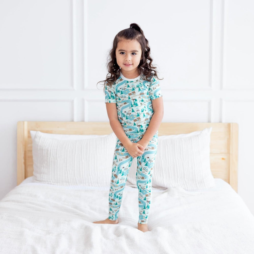 Kickee Pants Fresh Air Campground Map Pajama Set