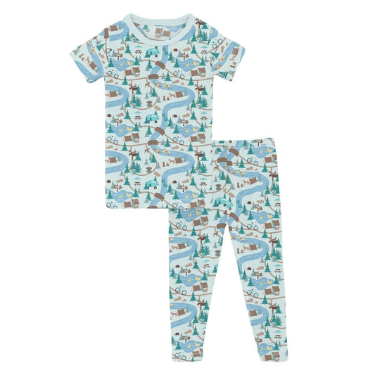 Kickee Pants Fresh Air Campground Map Pajama Set