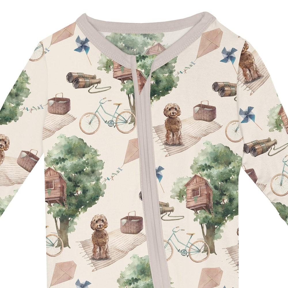 Kickee Pants Natural Tree House 2 Way Zipper Footie