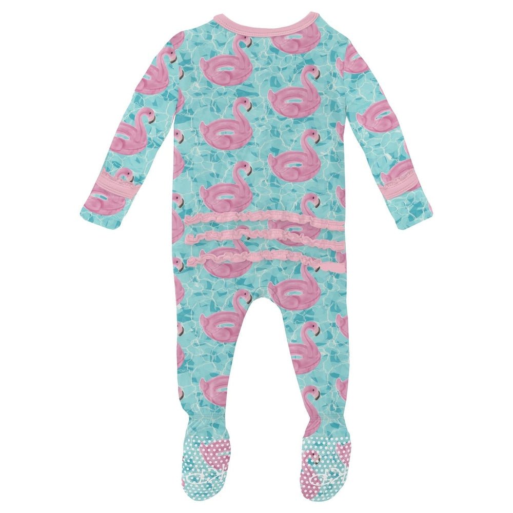Kickee Pants Pool Party 2 Way Zipper Ruffle Footie