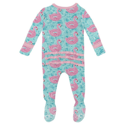 Kickee Pants Pool Party 2 Way Zipper Ruffle Footie