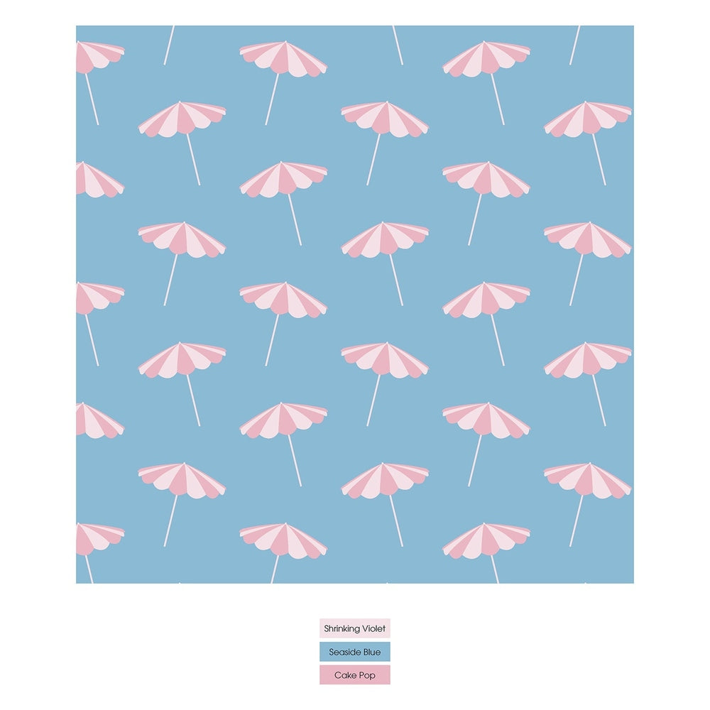 Kickee Pants Seaside Blue Beach Umbrellas 2 Way Zipper Ruffle Footie
