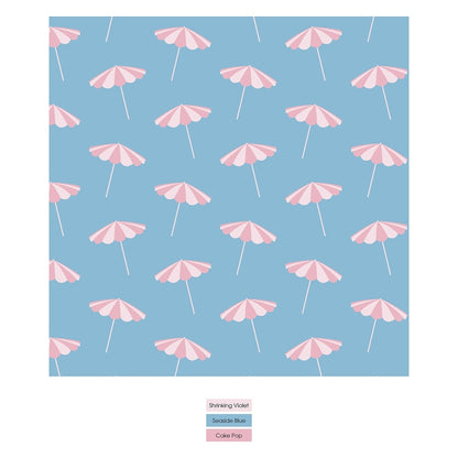 Kickee Pants Seaside Blue Beach Umbrellas 2 Way Zipper Ruffle Footie