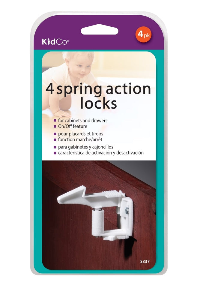 KidCo Spring Action Child Safety Locks (4-Pack) | Cabinet & Drawer ...