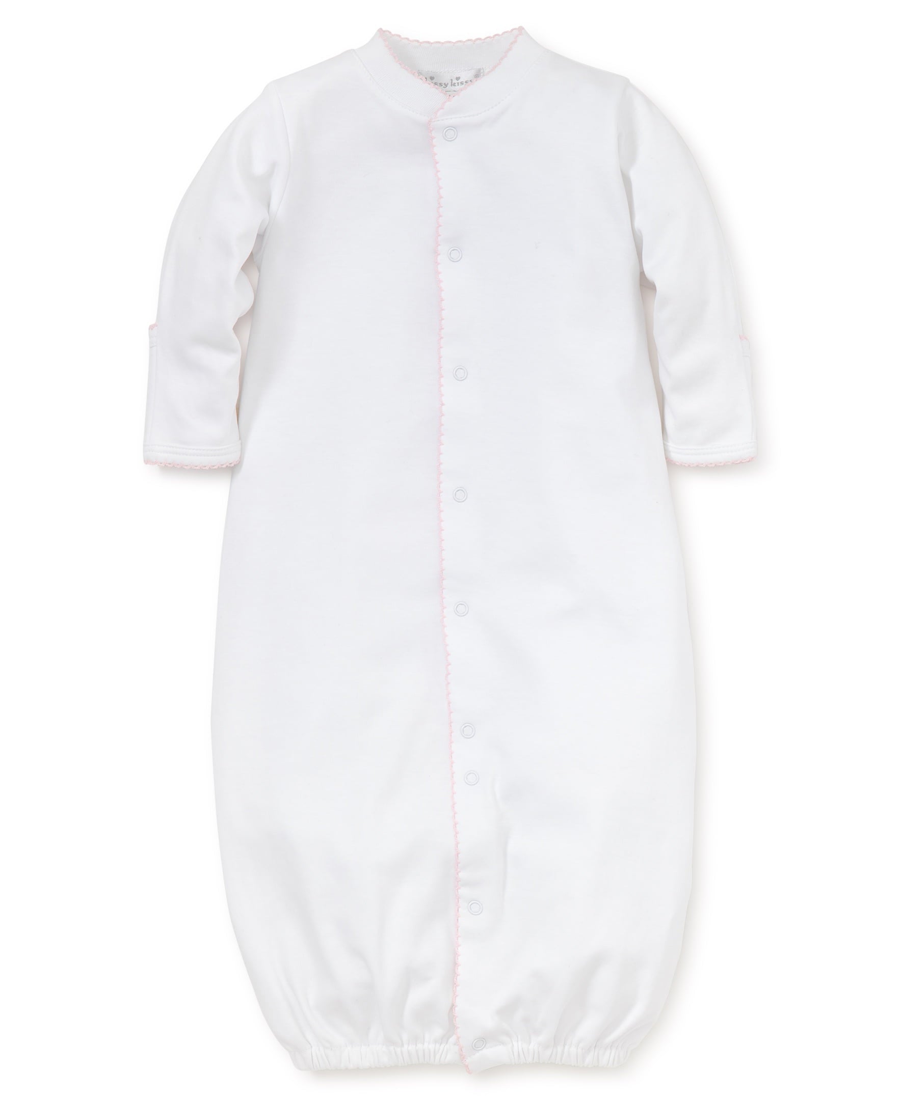 Kissy Kissy Infant Sleepwear Unisex White/Light Pink / Preemie Kissy Kissy Basics Converter Gown