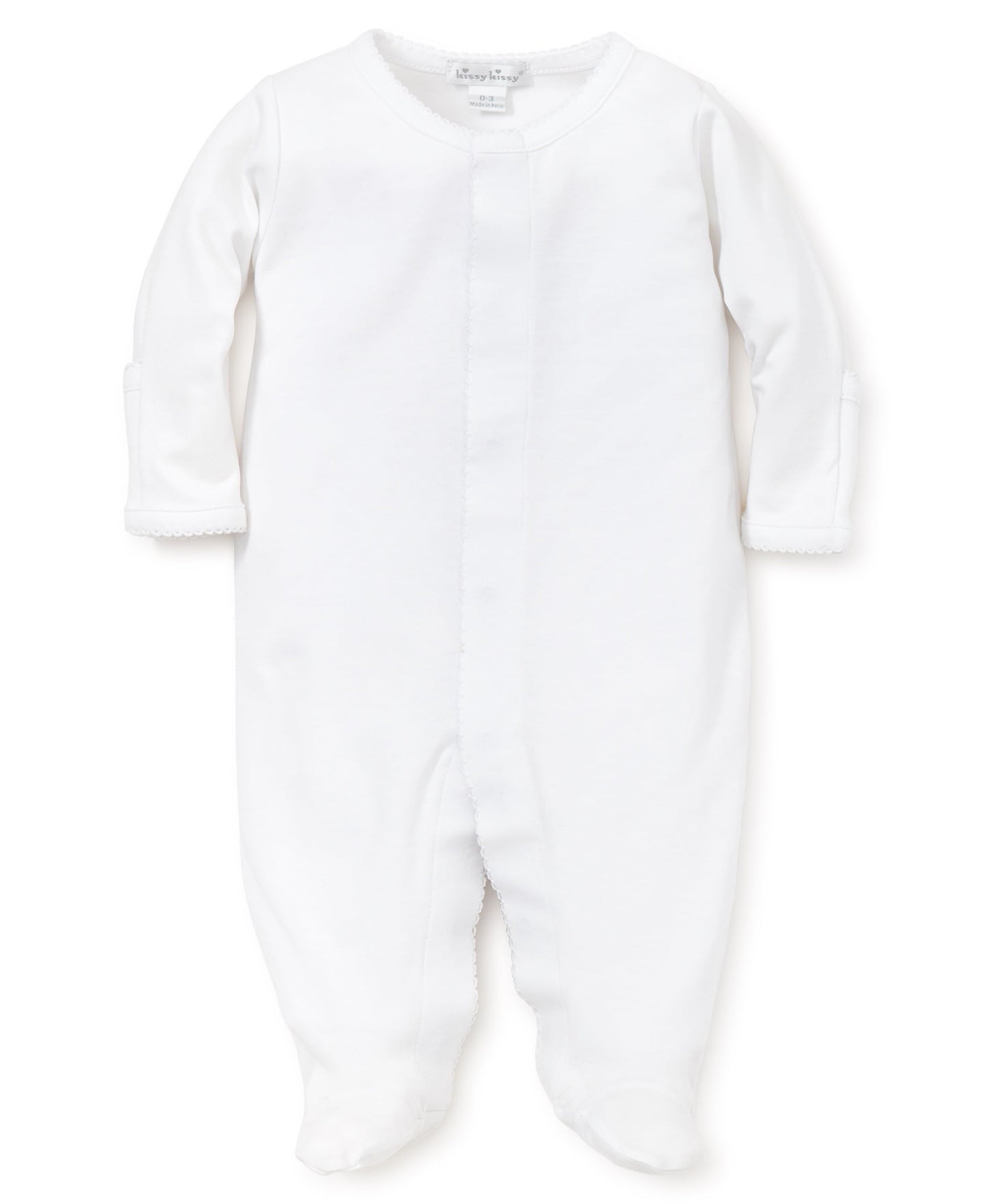 Kissy Kissy Infant Sleepwear Unisex White / Newborn Kissy Kissy Basics Footie NEW