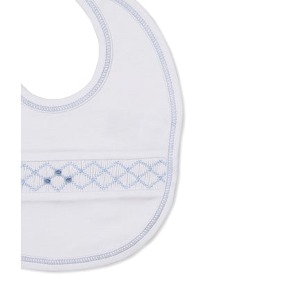 Kissy Kissy White/Light Blue / OS Kissy Kissy Boys CLB Summer 26 Smocked Bib