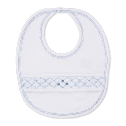 Kissy Kissy White/Light Blue / OS Kissy Kissy Boys CLB Summer 26 Smocked Bib