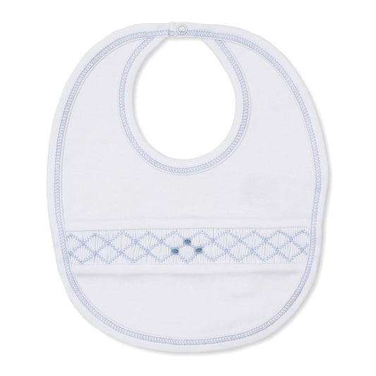 Kissy Kissy White/Light Blue / OS Kissy Kissy Boys CLB Summer 26 Smocked Bib