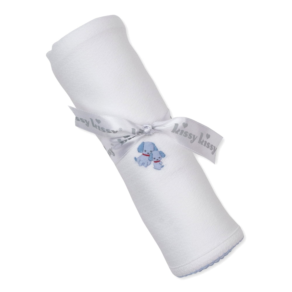 Kissy Kissy White / OS Kissy Kissy Boys Premier Puppy Family Blanket