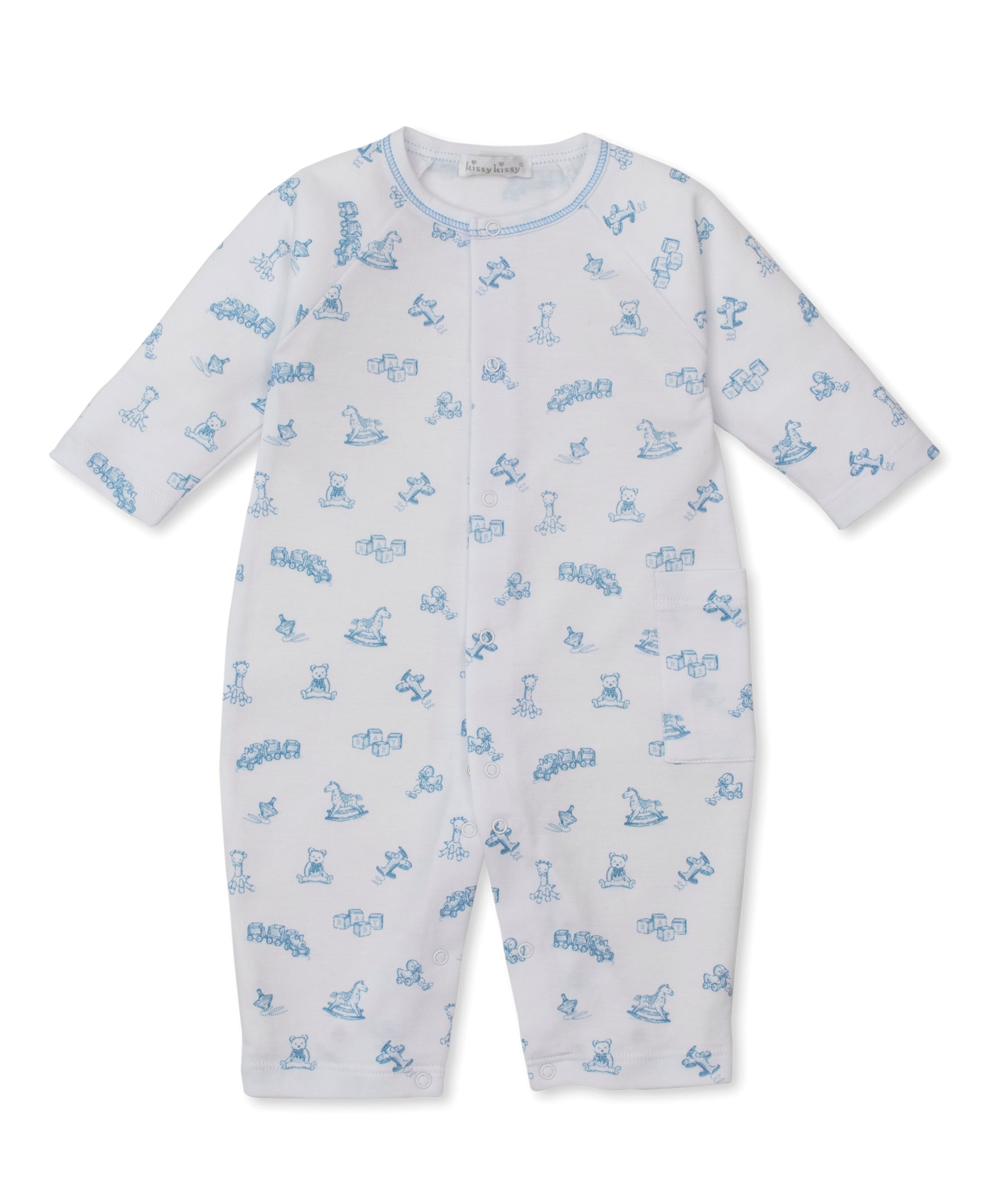 Kissy Kissy Boys Apparel / Outfits / Infant Light Blue / 3-6 Mo Kissy Kissy Boys Vintage Toy Treasures Playsuit
