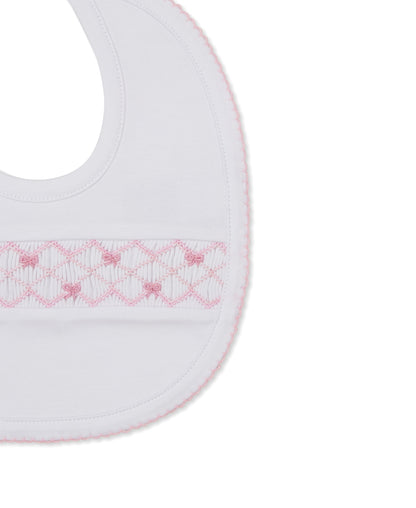 Kissy Kissy White/Pink / OS Kissy Kissy CLB Summer Bows Smocked Bib