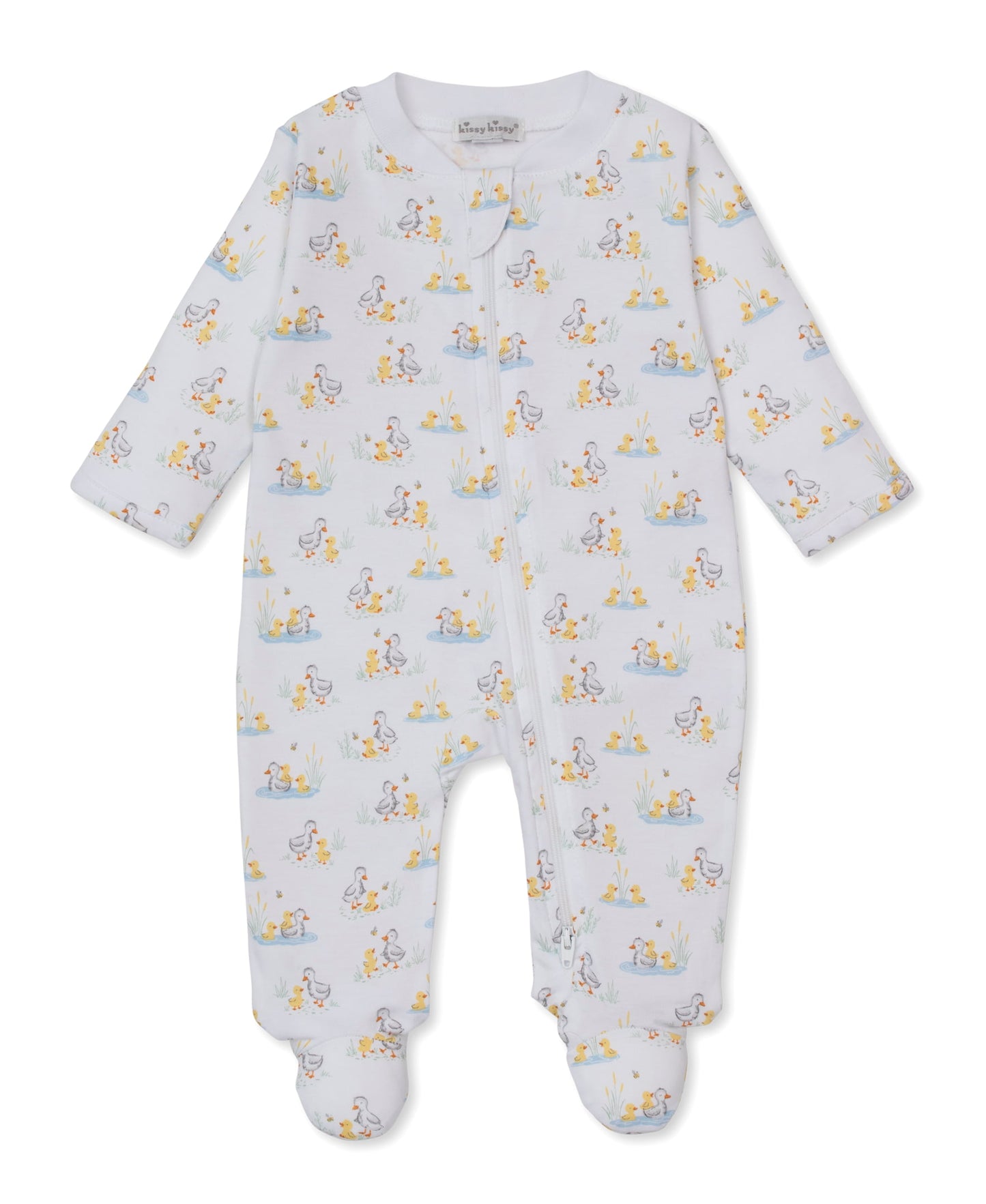 Kissy Kissy Multi / Newborn Kissy Kissy Duck Pond Paddles Zipper Footie