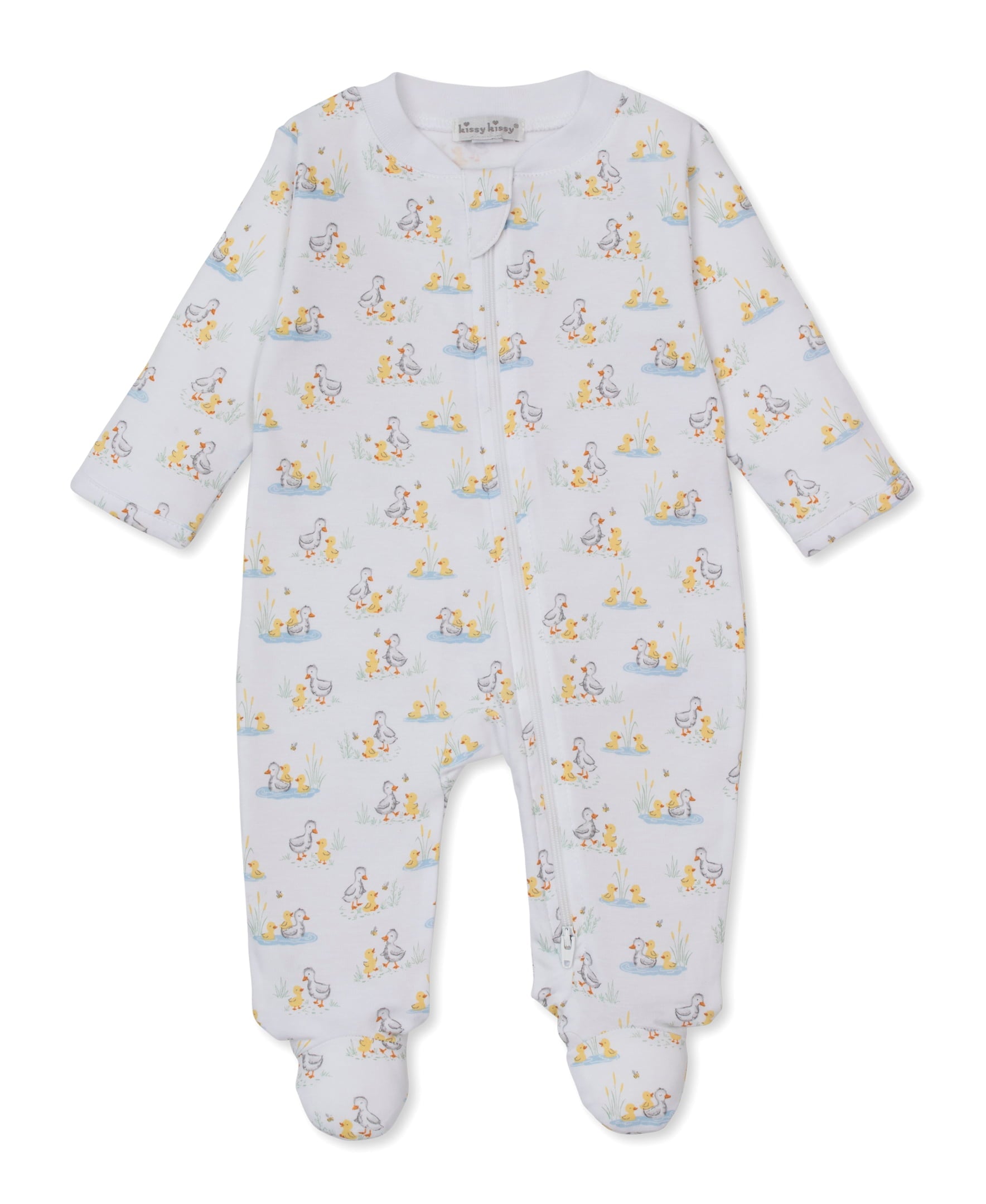 Kissy Kissy Multi / Newborn Kissy Kissy Duck Pond Paddles Zipper Footie