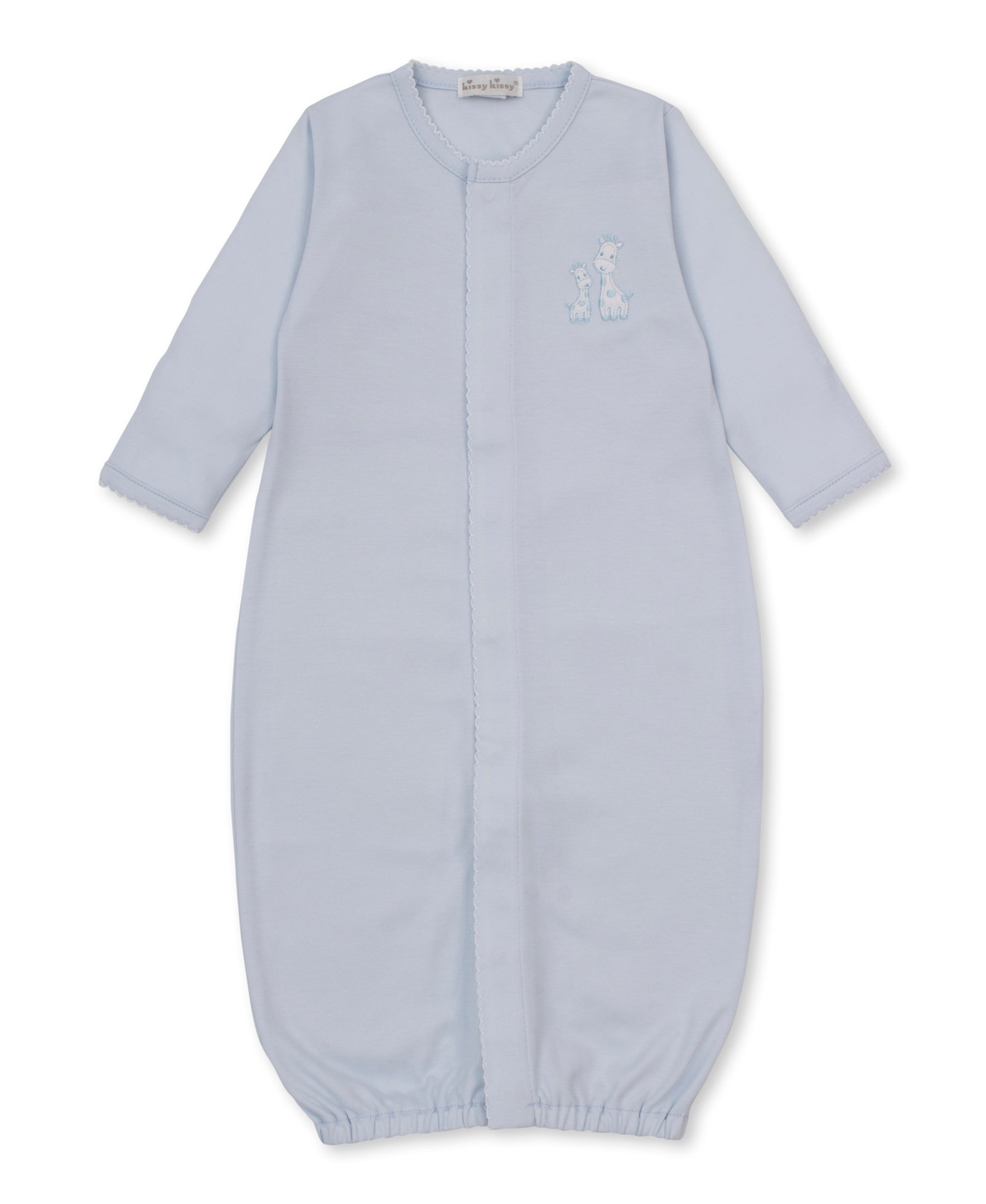 Kissy Kissy Boys Apparel / Gowns / Infant Kissy Kissy Giraffe Laughs Converter Gown Lt. Blue