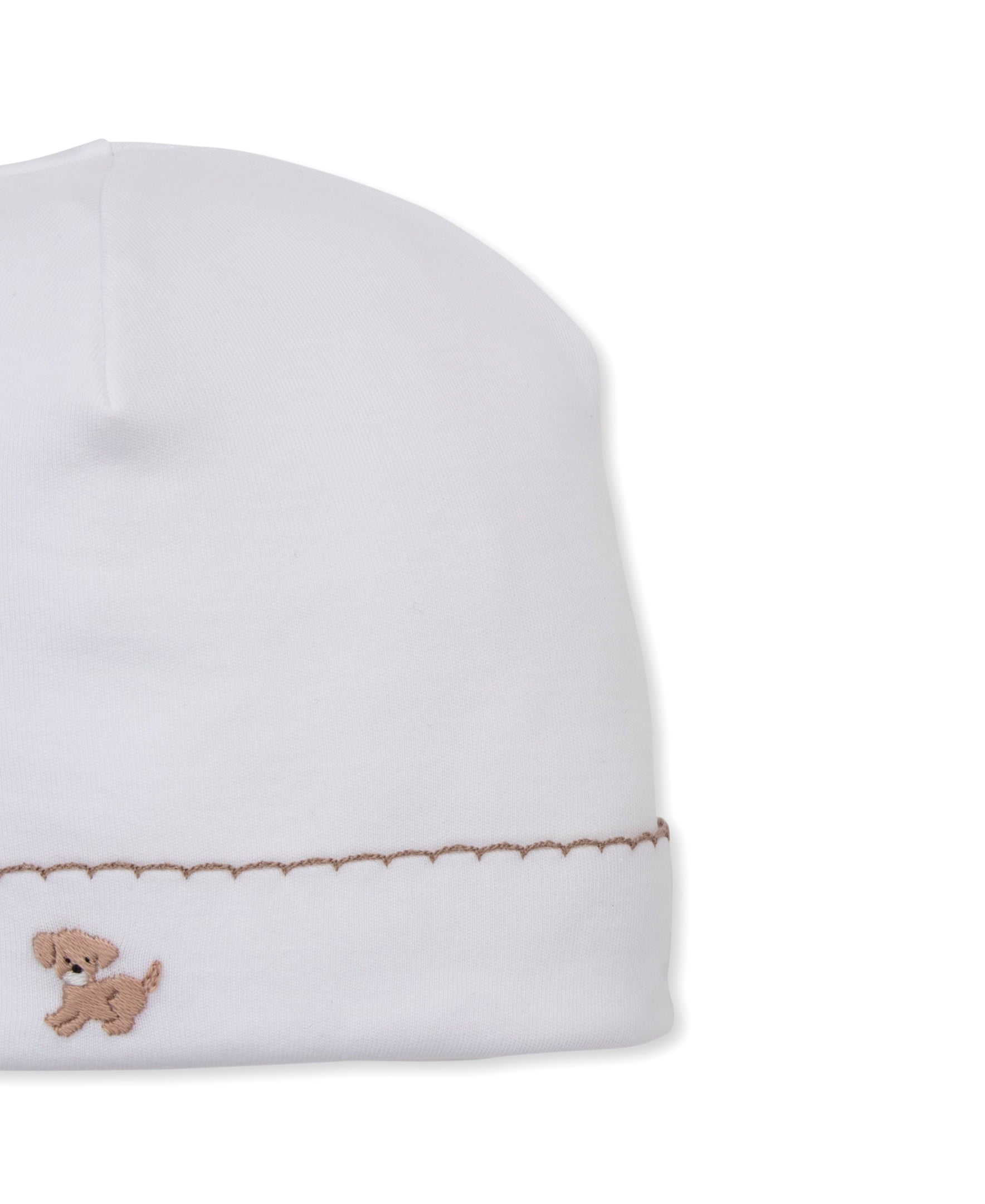 Kissy Kissy Baby & Toddler Hats Kissy Kissy Premier Puppy Paws Embroidered Hat White w/Brown Trim