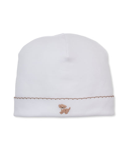 Kissy Kissy Baby & Toddler Hats Kissy Kissy Premier Puppy Paws Embroidered Hat White w/Brown Trim