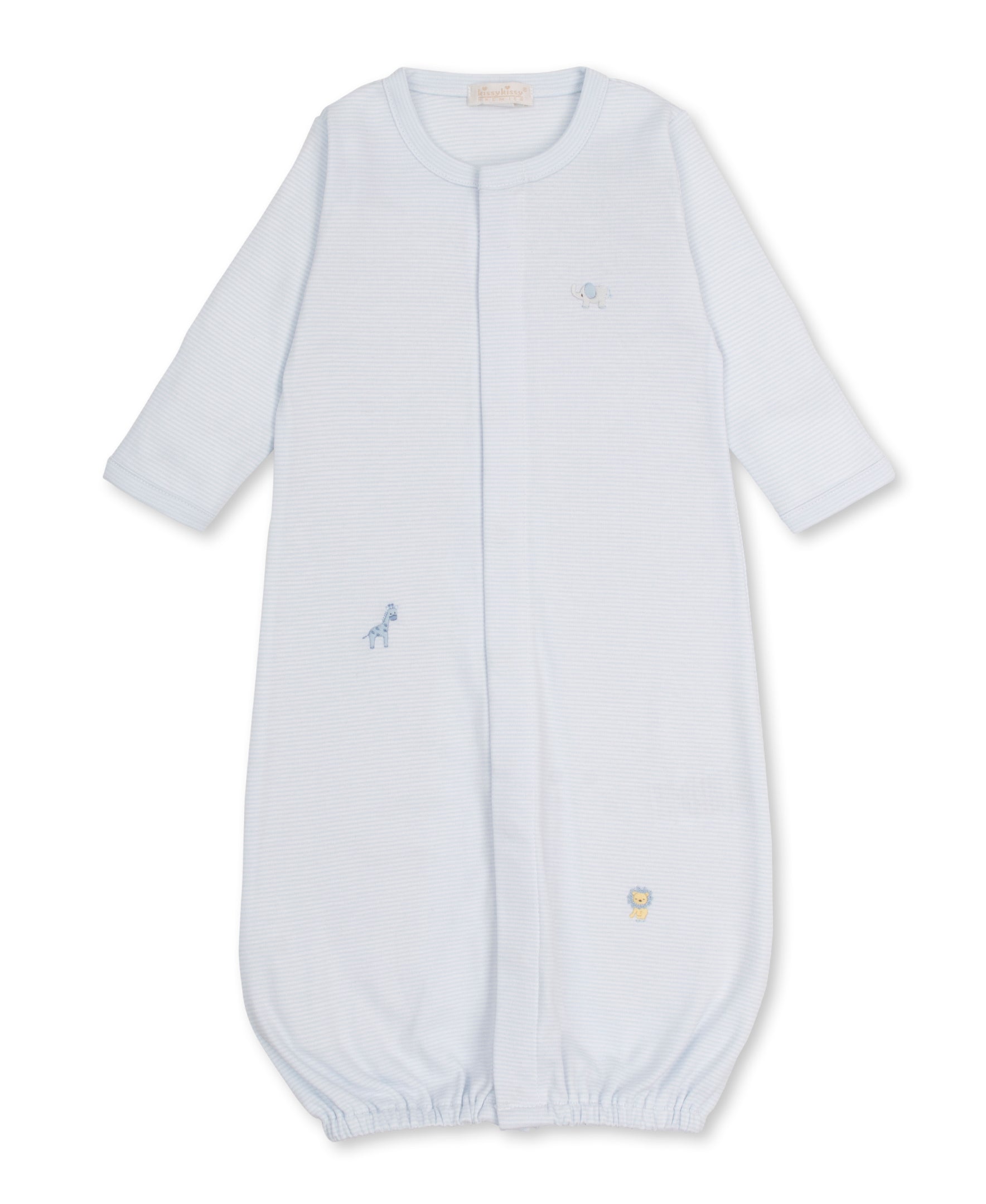 Kissy Kissy Boys Apparel / Gowns / Infant Kissy Kissy SCE Embroidered Animals Convertible Gown Lt. Blue