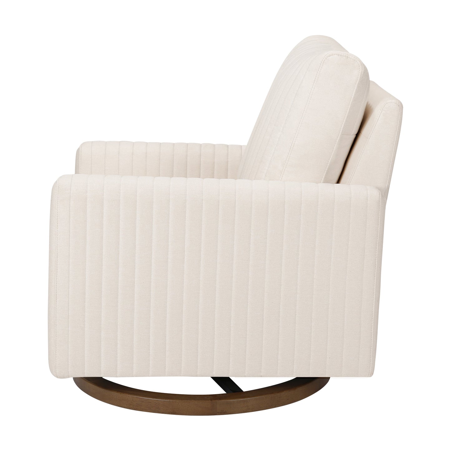 Babyletto Poe Channeled Swivel Glider in Eco-Performance Fabric | Water Repellent & Stain Resistant