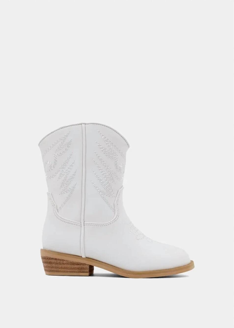 ShuShop Girls Zahara Mini Western Boot - White