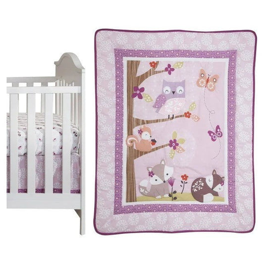 Lambs & Ivy Bedtime Originals Lavender Woods 3-Piece Crib Bedding Set - Pink, Purple