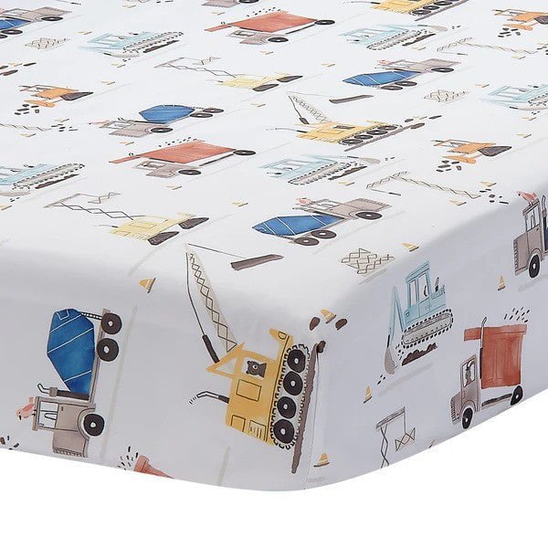Lambs & Ivy Construction Zone 3-Piece Trucks Nursery Baby Crib Bedding Set