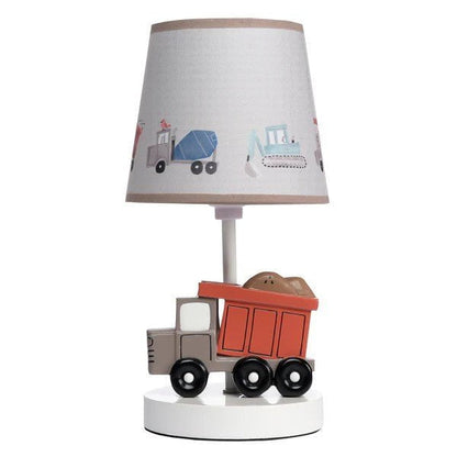 LAMBS & IVY More Decor Lambs & Ivy Construction Zone Truck Nursery Lamp with Shade & Bulb