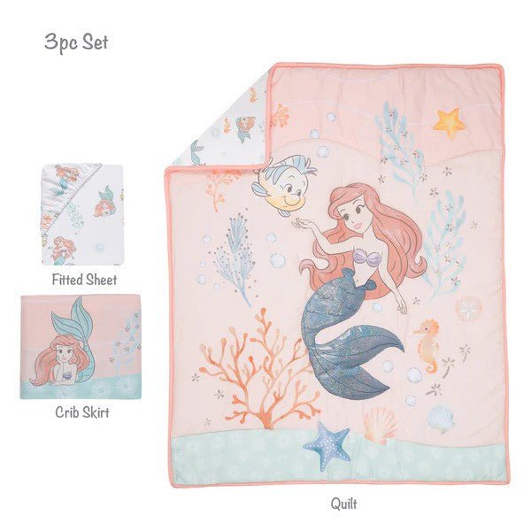 Lambs & Ivy Disney Baby The Little Mermaid 3-Piece Baby Crib Bedding Set