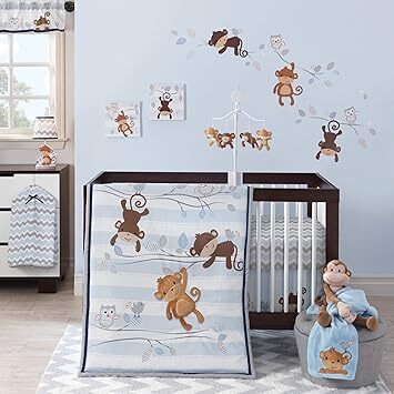 Lambs & Ivy Mod Monkey 3PC Crib Set