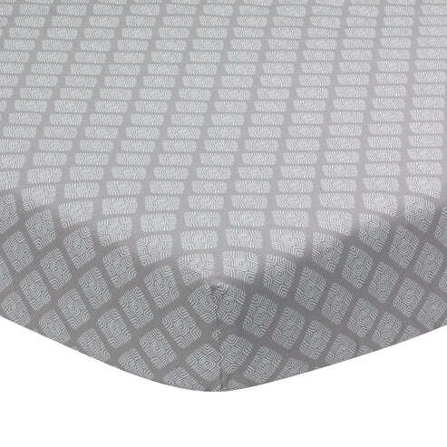 LAMBS & IVY More Decor Lambs & Ivy Signature Gray Diamond Medallion Organic Cotton Fitted Crib Sheet