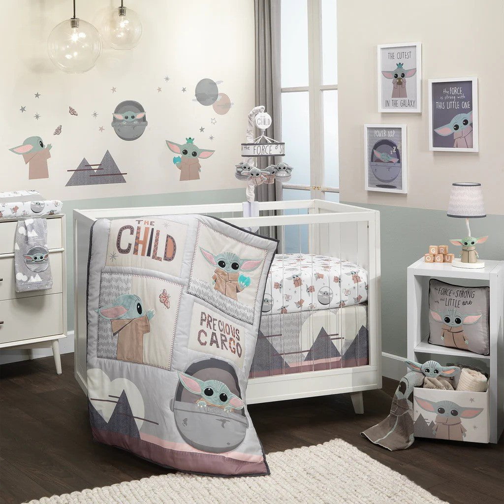 LAMBS & IVY More Decor Lambs & Ivy Star Wars The Child Baby Yoda Nursery 3-Piece Baby Crib Bedding Set