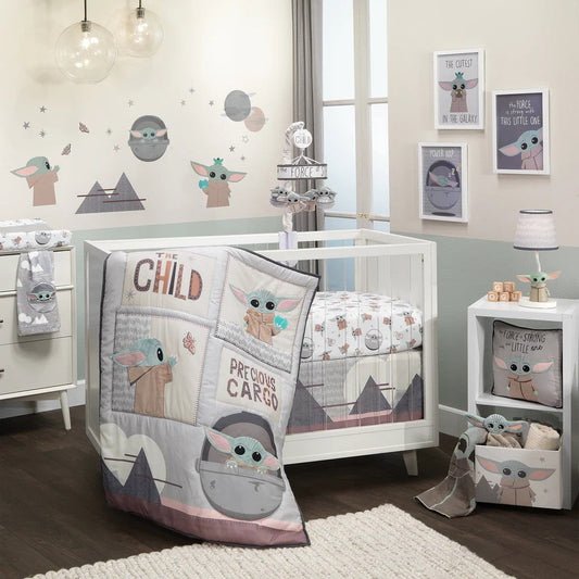 LAMBS & IVY More Decor Lambs & Ivy Star Wars The Child Baby Yoda Nursery 3-Piece Baby Crib Bedding Set