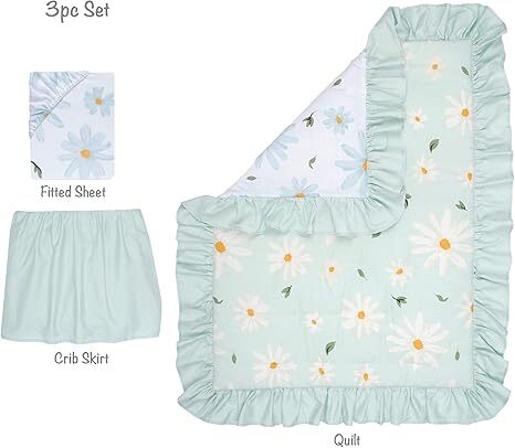 Lambs & Ivy Sweet Daisy 3PC Crib Set