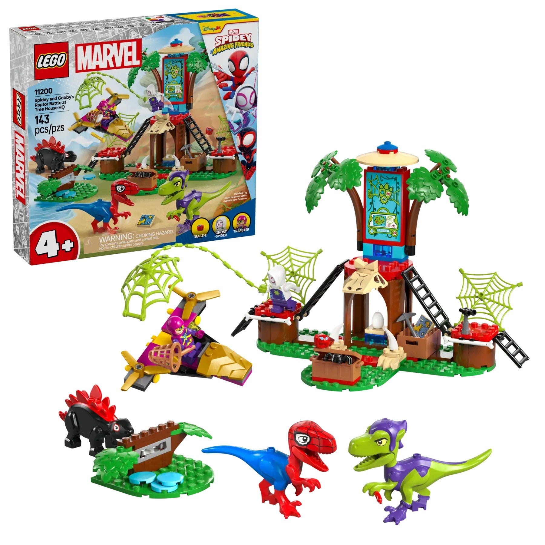 Lego Spidey and Gobby's Raptor Battle at Tree