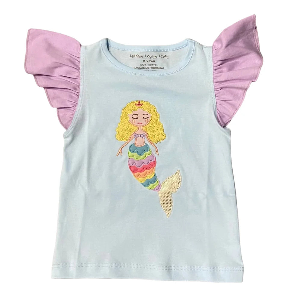 Lemon Loves Lime Girls Shirts Illusion Blue / 2 Toddler Lemon Loves Lime Mermaid Daydream Tank