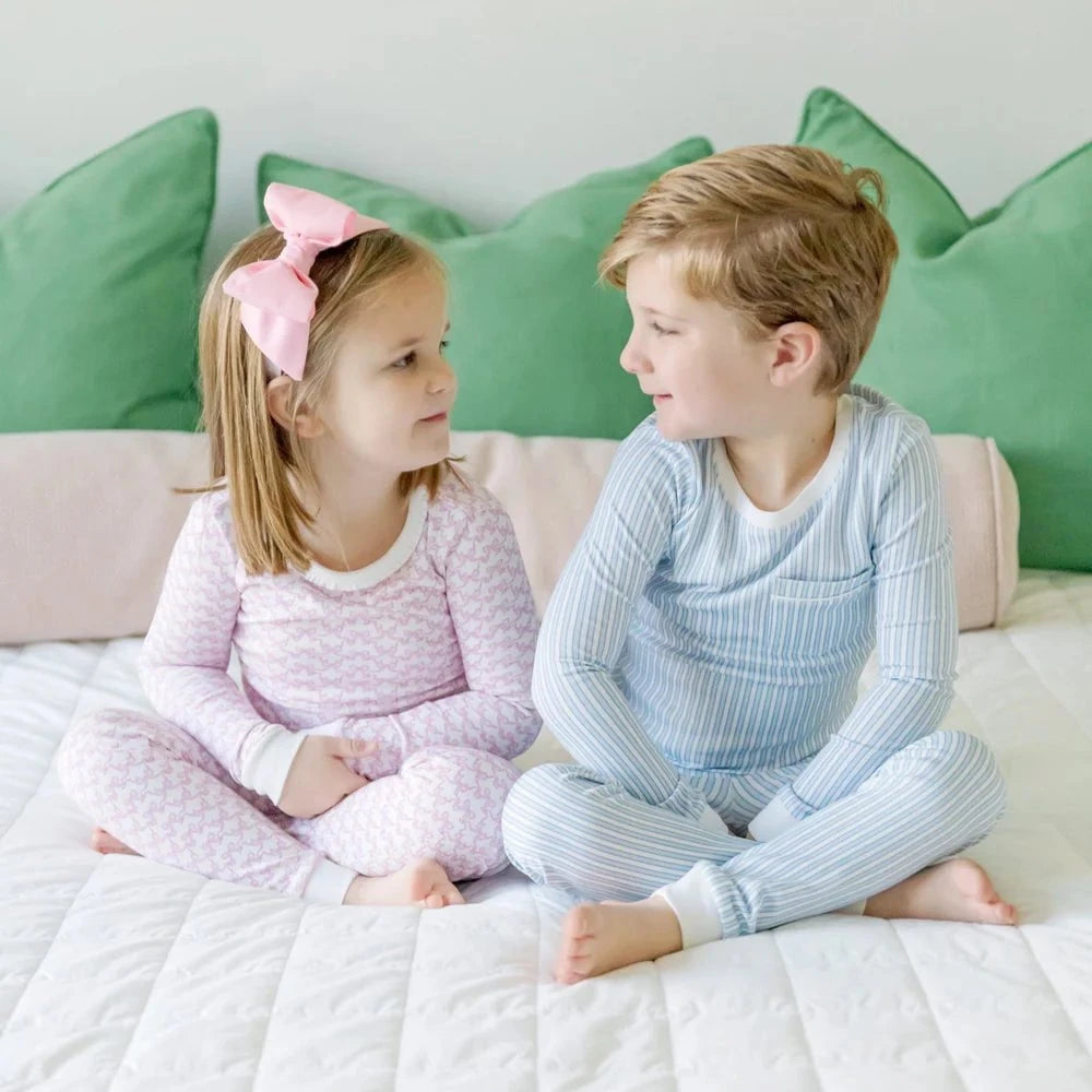 Lila and Hayes Ava Girls Pajama Pant Set - Pretty Pink Bows