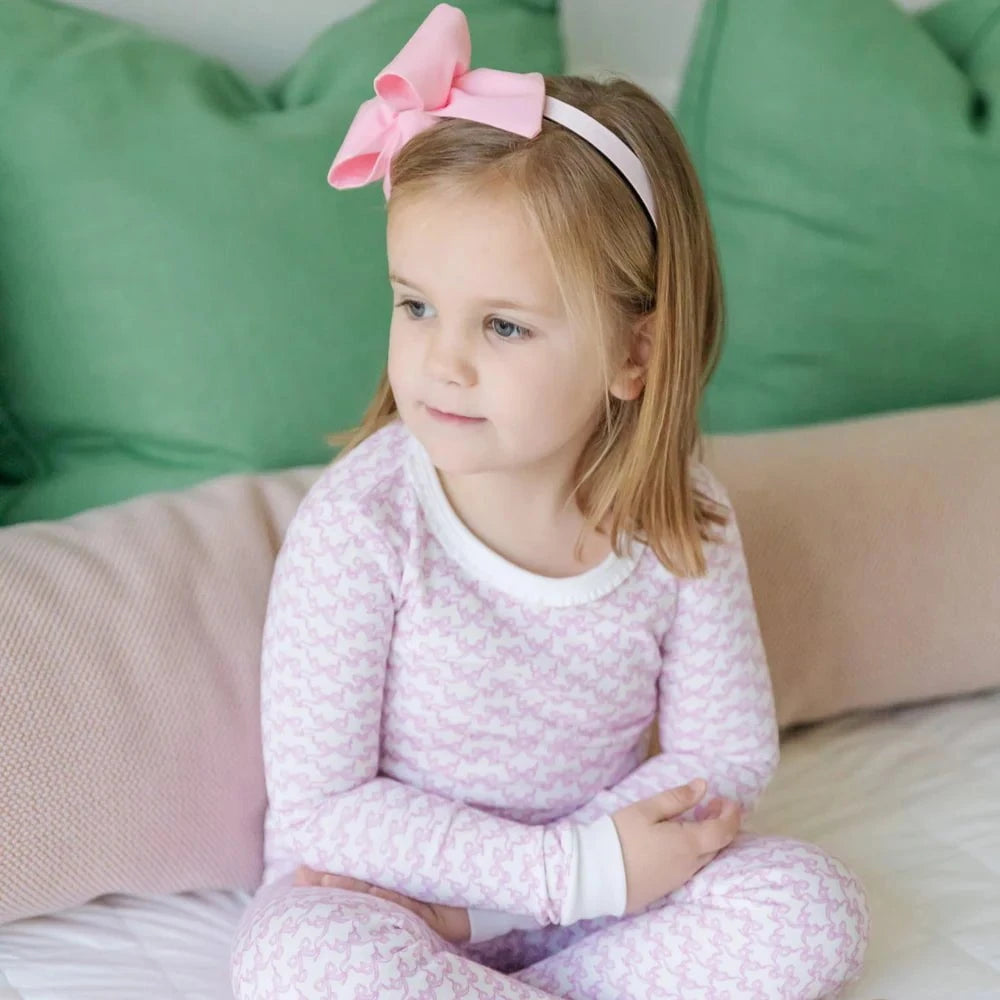Lila and Hayes Ava Girls Pajama Pant Set - Pretty Pink Bows
