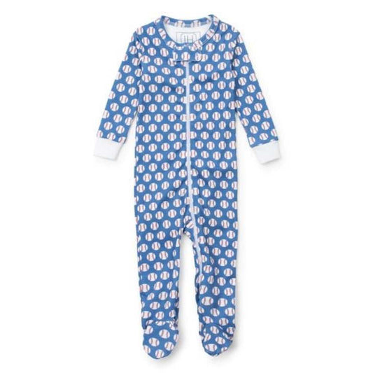 Lila and Hayes Baseball Grandslam Parker Zipper Pajama babysupermarket