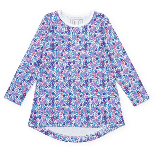 Lila and Hayes Berkeley Girls Shirt Dress - Blackberry Floral