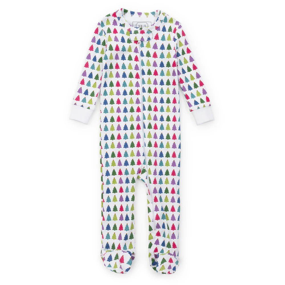 Lila and Hayes Infant Christmas Tree Bright / 0-3 Mo Lila and Hayes Christmas Tree Bright Parker Zipper Pajama