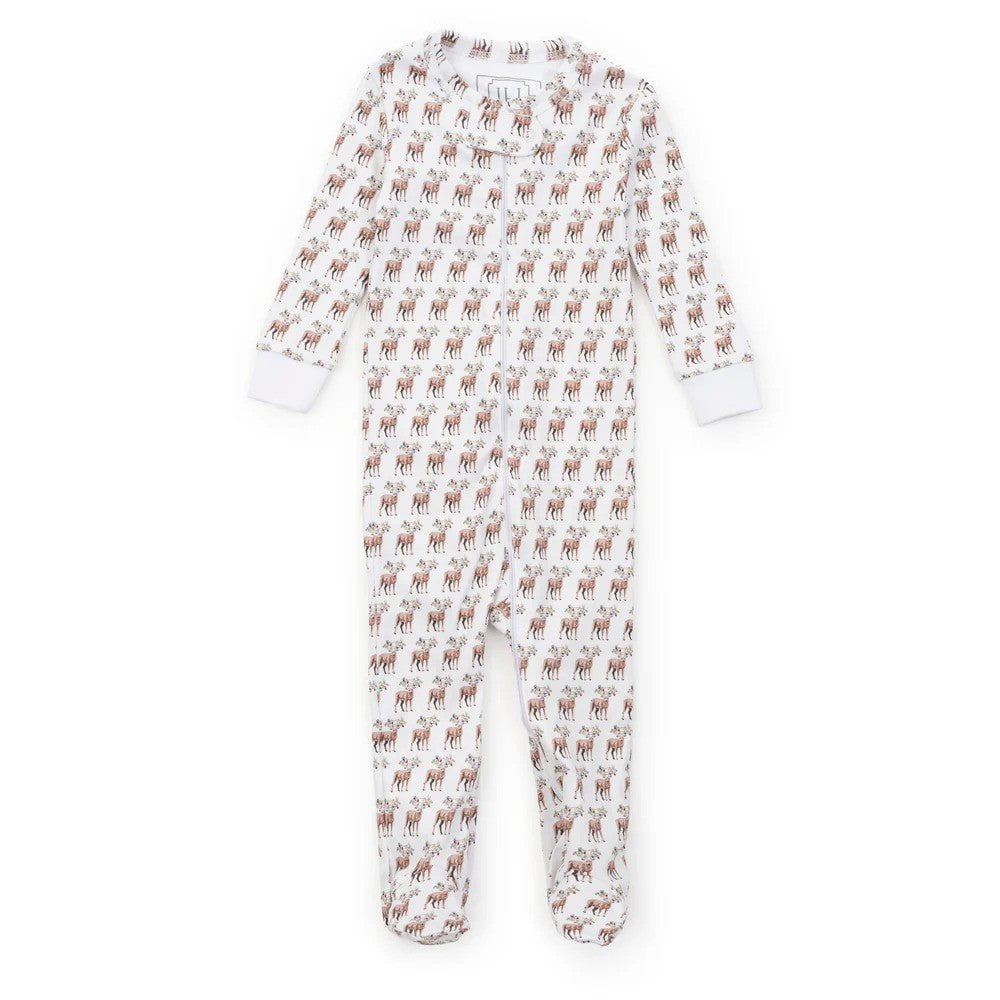 Lila and Hayes Infant Festive Deer / 0-3 Mo Lila and Hayes Festive Deer Parker Zipper Pajama