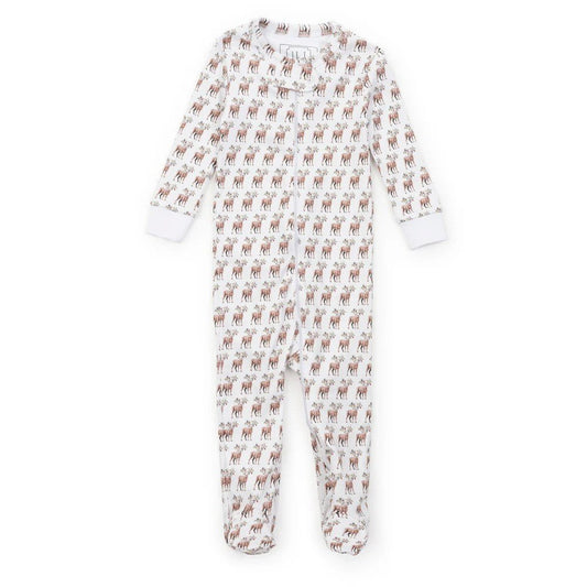 Lila and Hayes Infant Festive Deer / 0-3 Mo Lila and Hayes Festive Deer Parker Zipper Pajama