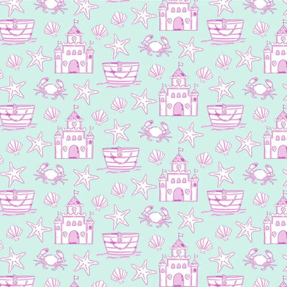 Lila and Hayes Girls Emery Short Set - Sandcastles Pink