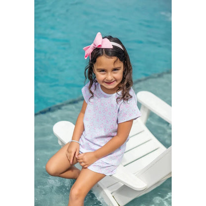 Lila and Hayes Girls Emery Short Set - Sandcastles Pink