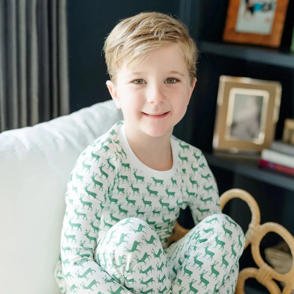 Lila and Hayes Grayson Boys Pajama Pant Set - Woodland Deer