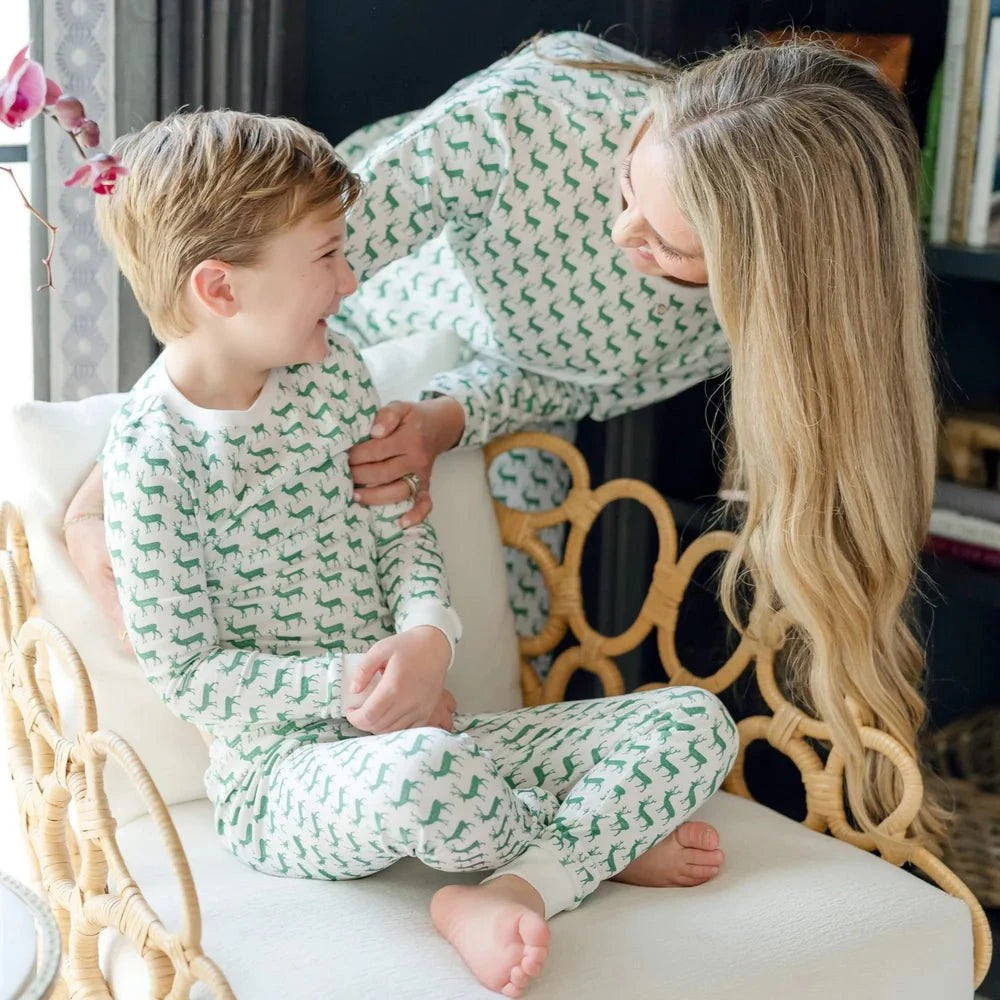 Lila and Hayes Grayson Boys Pajama Pant Set - Woodland Deer