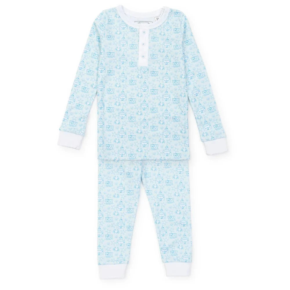 Lila and Hayes Jack Boys' Pajama Pant Set - Sandcastles Blue babysupermarket
