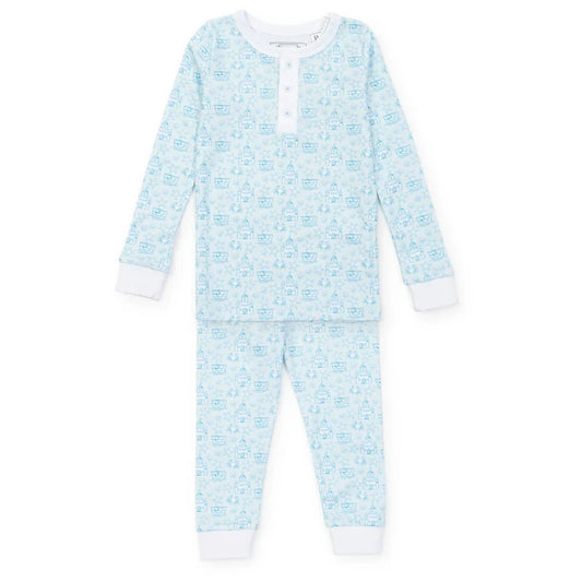 Lila and Hayes Jack Boys' Pajama Pant Set - Sandcastles Blue babysupermarket