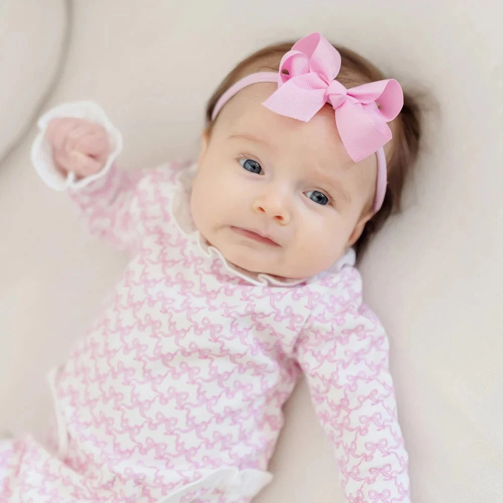 Lila and Hayes Lucy Girls Romper - Pretty Pink Bows