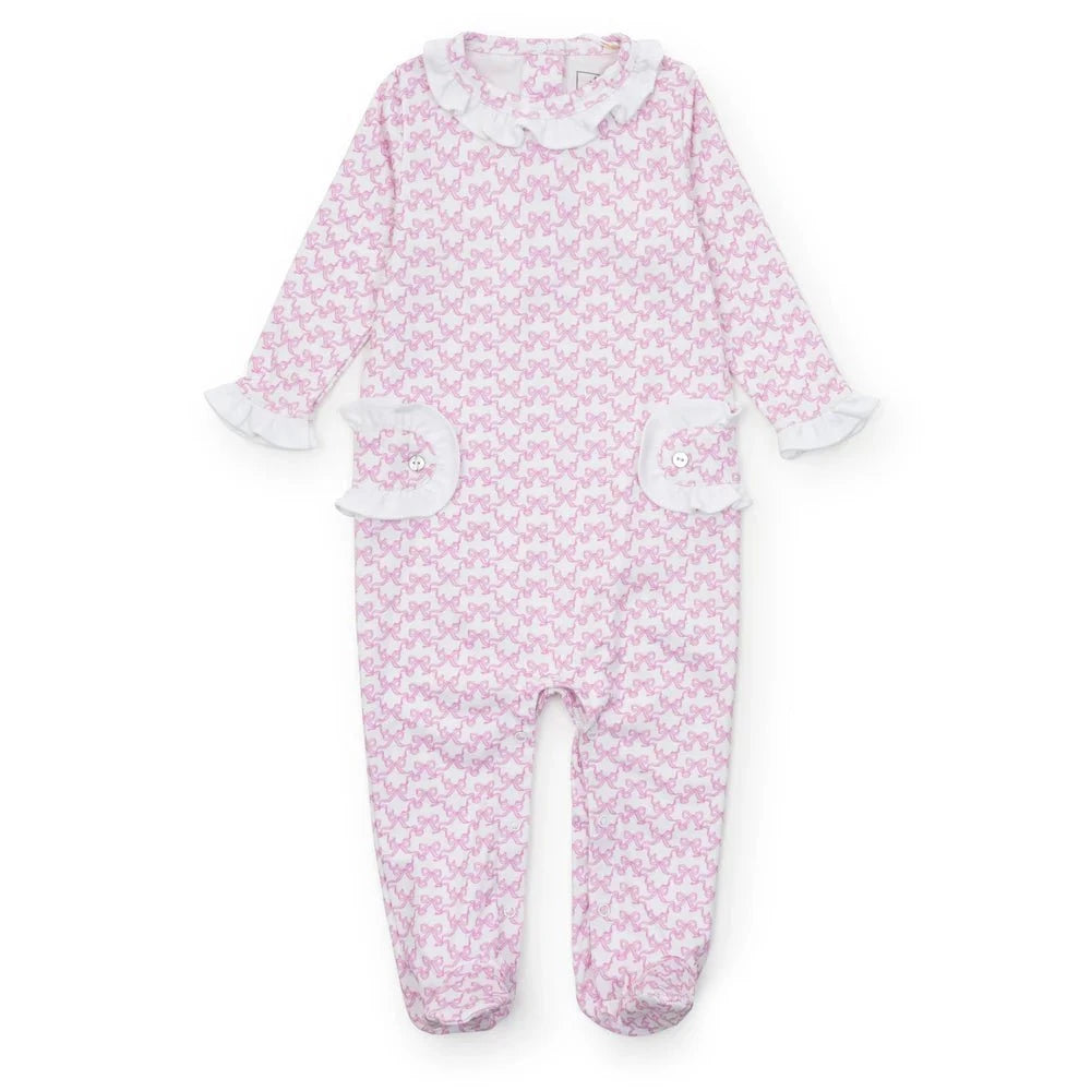Lila and Hayes Lucy Girls Romper - Pretty Pink Bows
